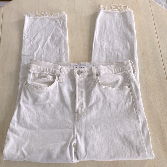 Frank & Eileen button fly high rise cork white natural jeans cut off hem 31 - Picture 2 of 8